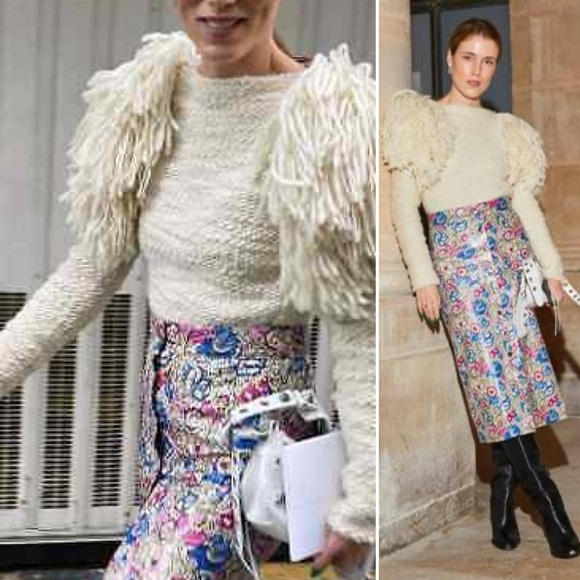 Isabel Marant Sweaters - ISABEL MARANT Runway Sully Jumper Fringe Shoulder Sweater Ecru Size FR 36 Small
